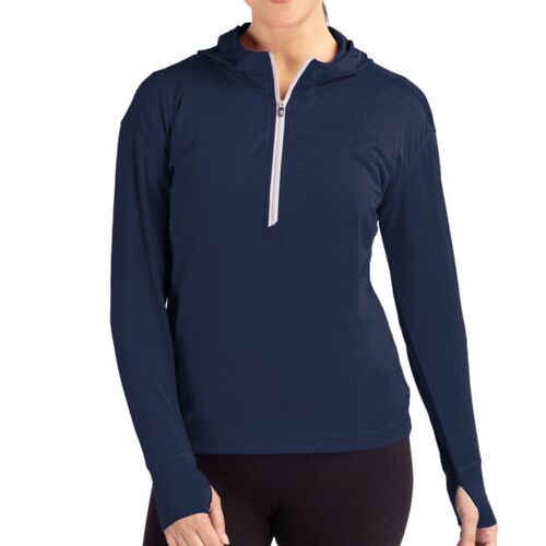 Cutter & Buck Daybreak Eco Recycled Womens Half Zip Hoodie Thumbnail