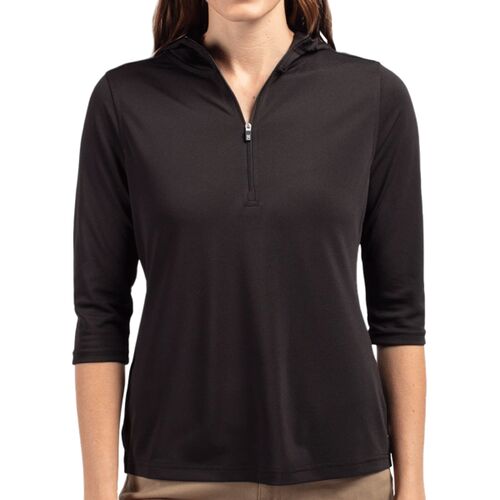 Cutter & Buck Virtue Eco Pique Recycled Half Zip Pullover Womens Hoodie Thumbnail