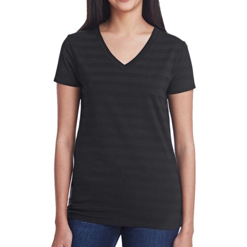 Women's Invisible Stripe V-Neck T-Shirt Thumbnail