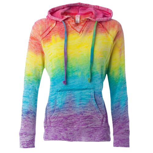 Women’s Courtney Burnout V-Notch Hooded Sweatshirt Thumbnail