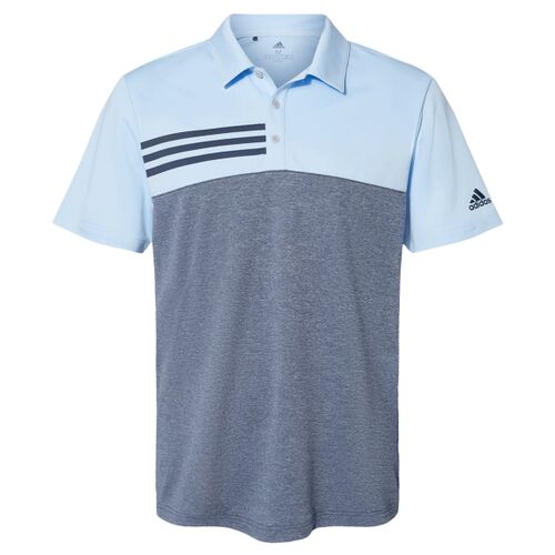 Men's Heathered Colorblocked 3-Stripes Polo Thumbnail