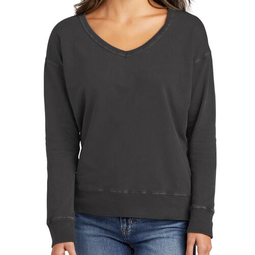 Ladies Beach Wash ® Garment Dyed V Neck Sweatshirt Thumbnail