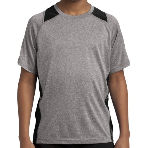 Youth Poly Heather Colorblock T-Shirt Thumbnail