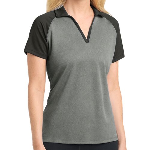 Ladies RacerMesh Raglan Heather Block Polo Thumbnail